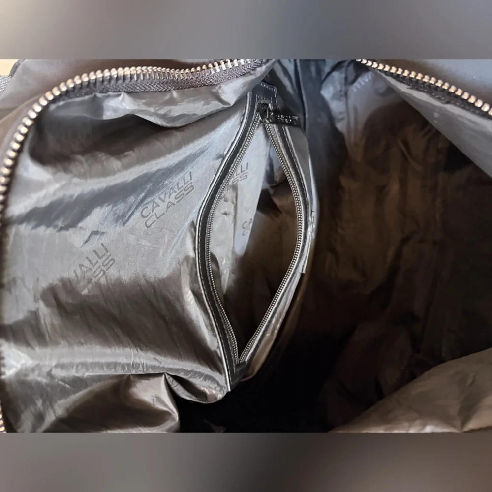 Roberto Cavalli's Cavalli Class Black Weekender Duffle Bag